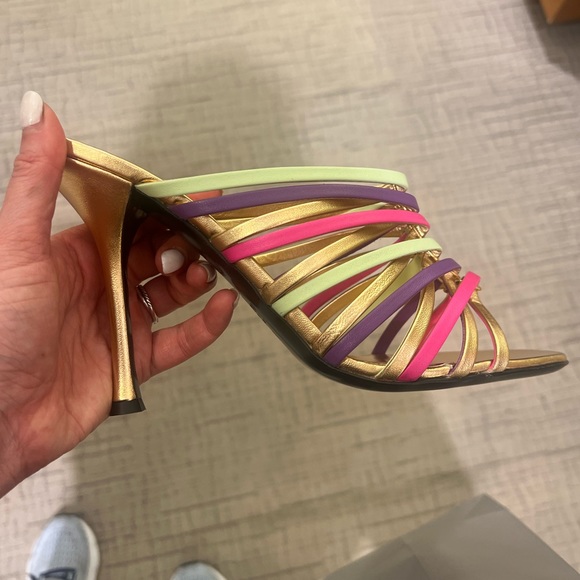 NEW! Valentino Multicolor leather Stiletto Sandals - Picture 3 of 9